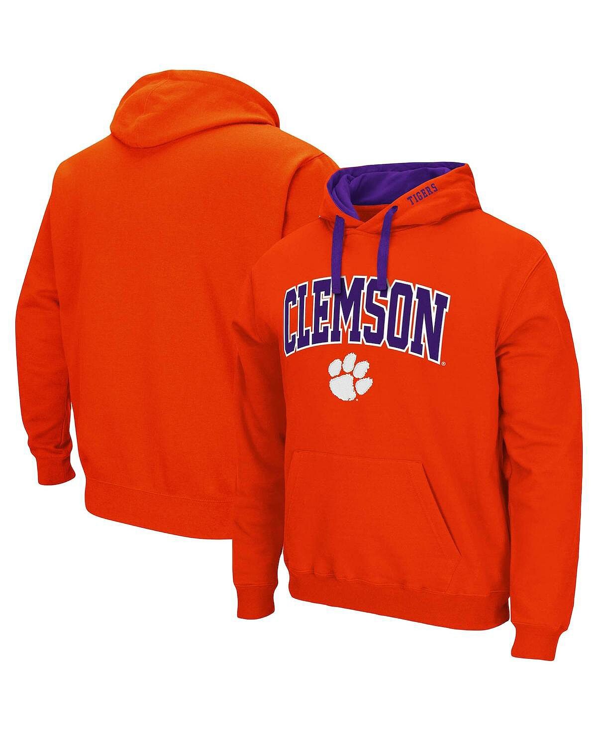 

Мужская оранжевая толстовка с капюшоном clemson tigers big and tall arch и logo 2.0 Colosseum