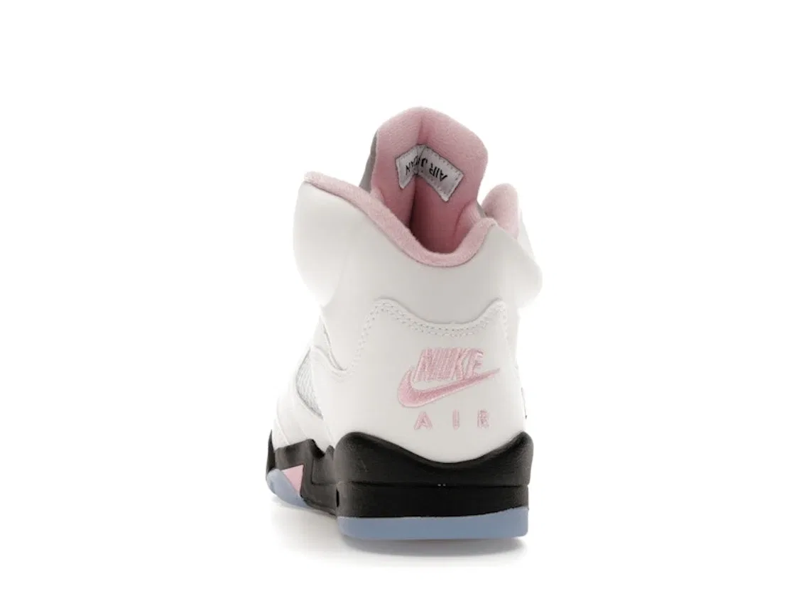 Детские кроссовки с замшей Medium Soft Pink Jordan 5 Retro Jordan, White/Medium Soft Pink/Black — фото 4