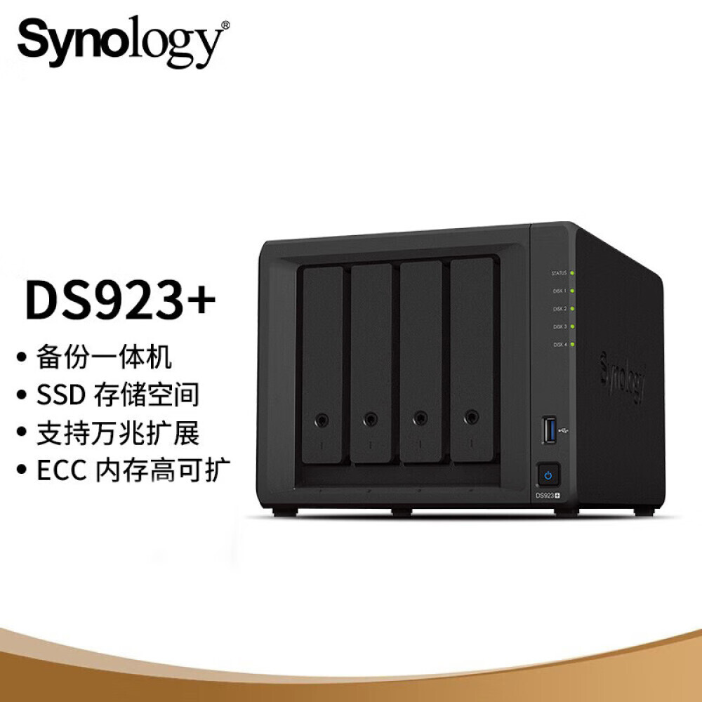 

Сетевое хранилище Synology DS923+ 4-дисковое с 2 жесткими дисками Western Digital Red Disk Plus емкостью 12 ТБ