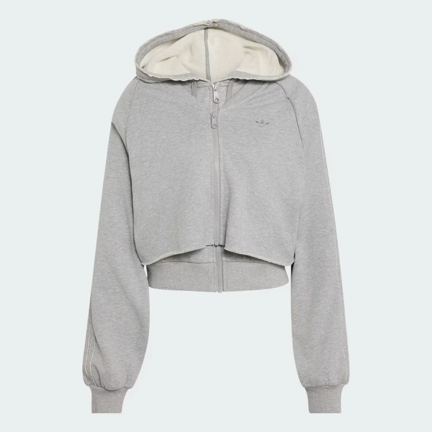 Женское худи оверсайз с молнией SST Double Front Hoody Adidas Originals, серый меланж — фото 4