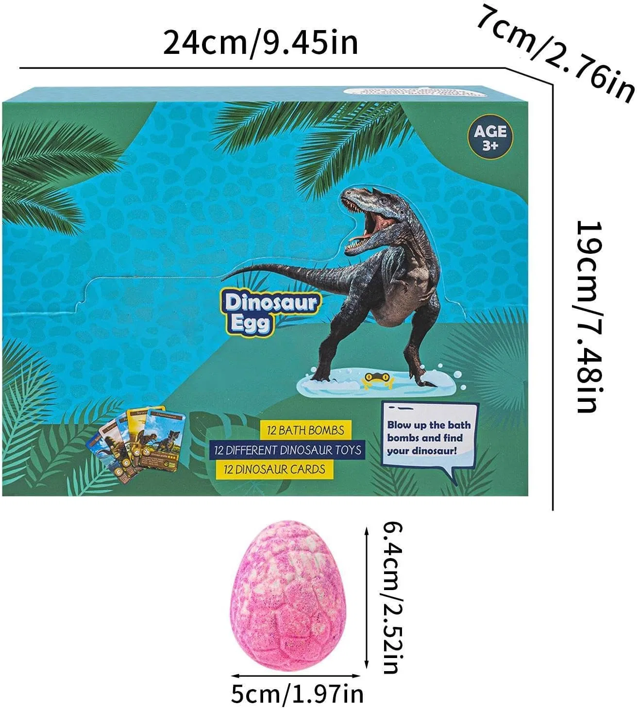 Набор бомбочек для ванны Dinosaur Toy Set, 12 шт, 1050g Générique — фото 2