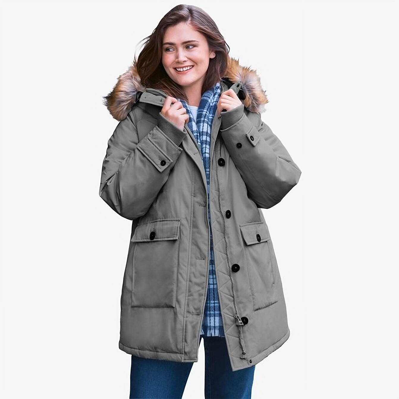 

Парка Woman Within The Arctic Plus Size, серый