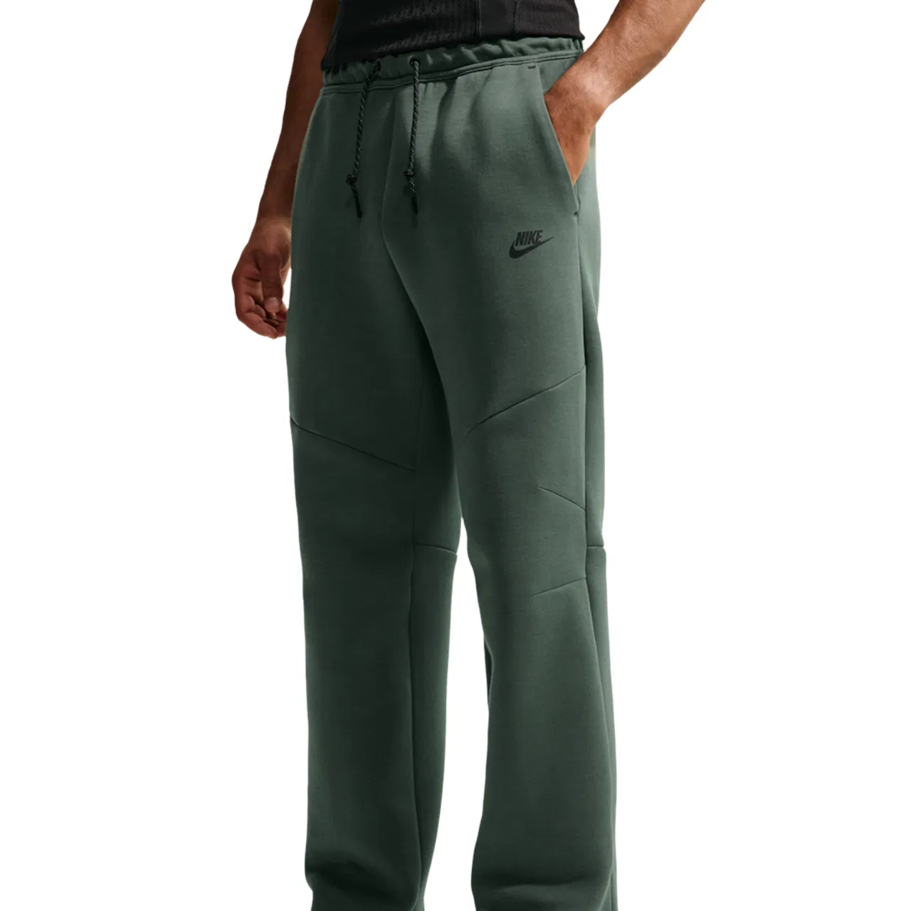 Мужские спортивные штаны с открытым низом, модель Tech Fleece Open Hem, Nike, Camo Green/Black