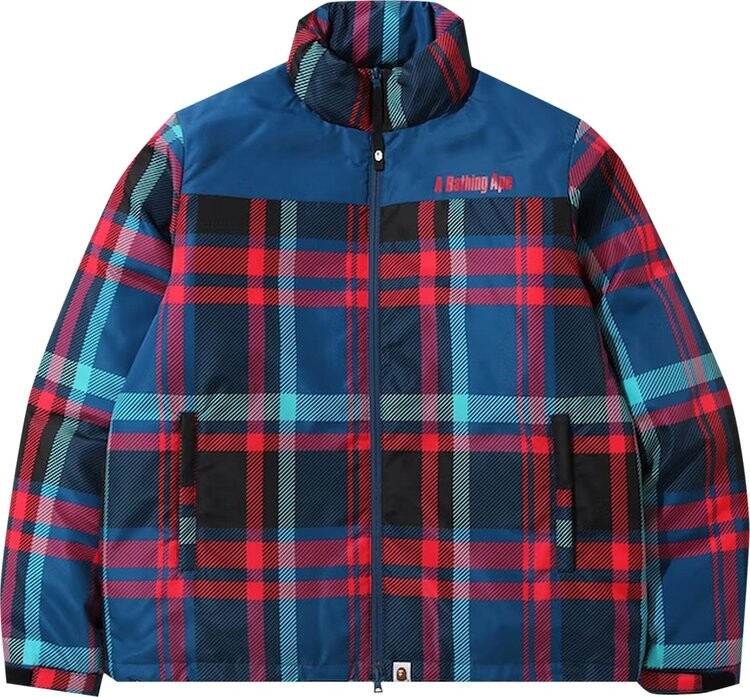 

Куртка BAPE Check Down Jacket 'Navy', синий