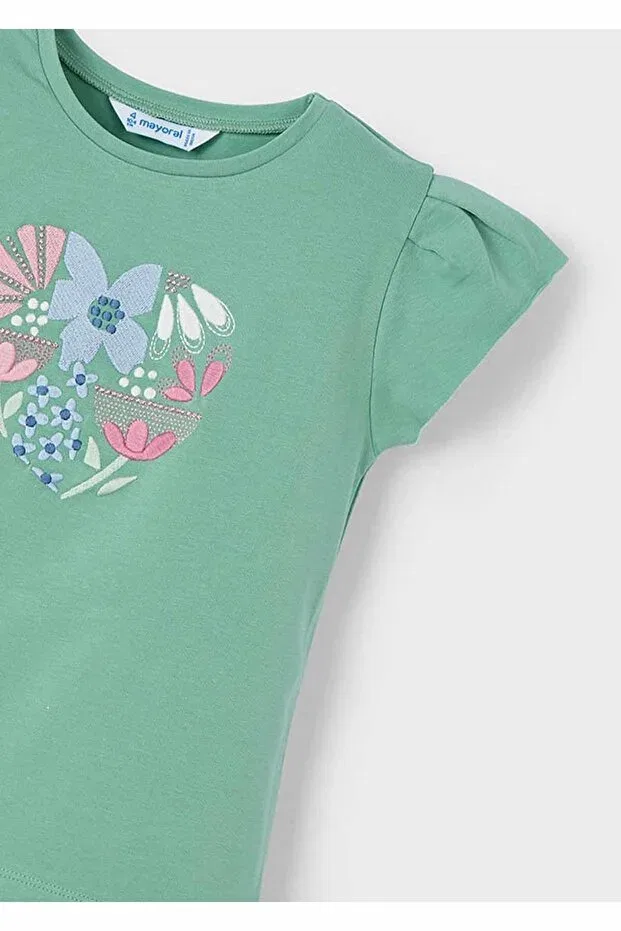 Детская футболка для девочек с принтом Summer Girl's Printed T-Shirt Mayoral, Purple — фото 2