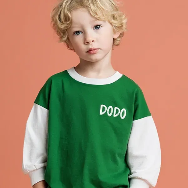 Оверсайз футболка с длинным рукавом Dodo basic oversized t shirt, La Maison De Dodo, зеленый/айвори — фото 3