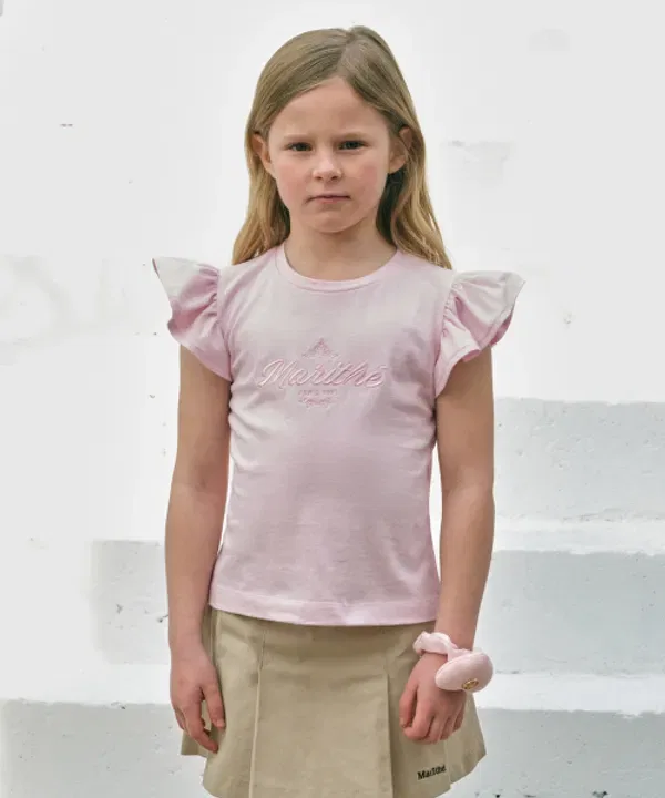 Футболка детская с рюшами, Enfant, Marithé Kids, розовый