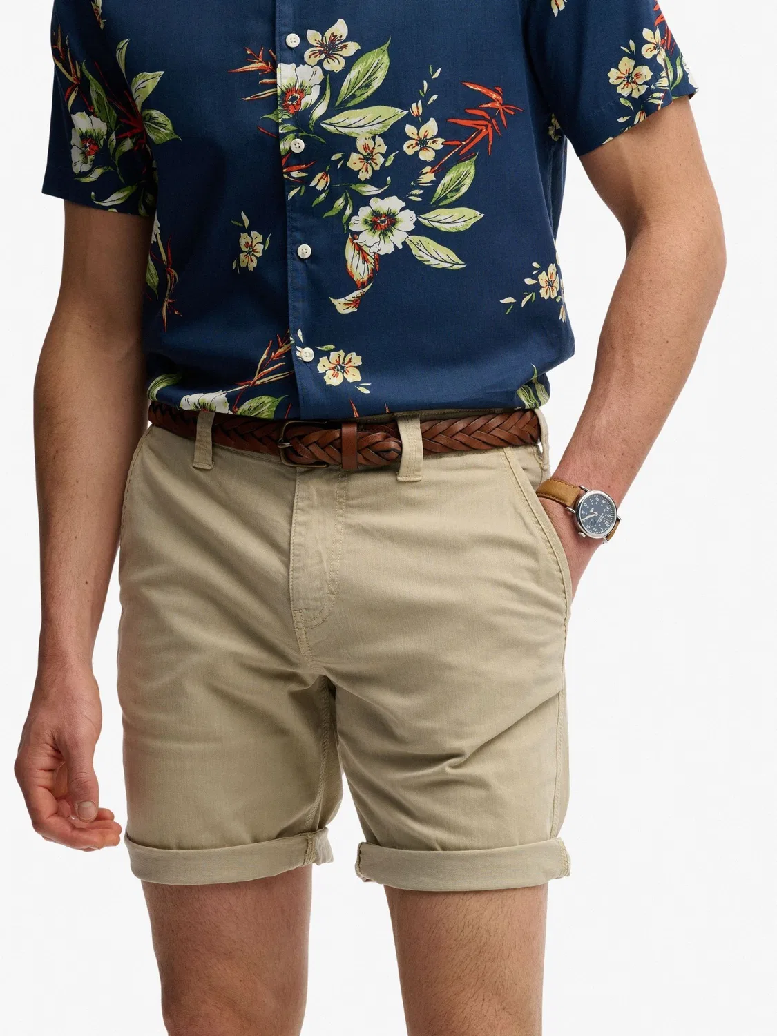 Шорты чинос прямого кроя Utility Superdry, nude