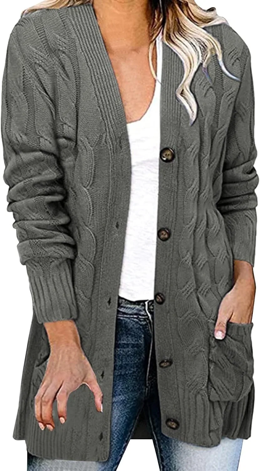 Женский кардиган с длинным рукавом, модель Open Front, цвет X1-grey