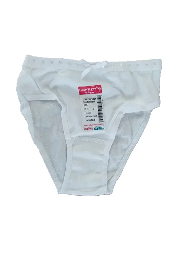 Детское белье для девочек хлопковое набор 6 трусов и 6 маек Generic Brands, White Embroidery — фото 3