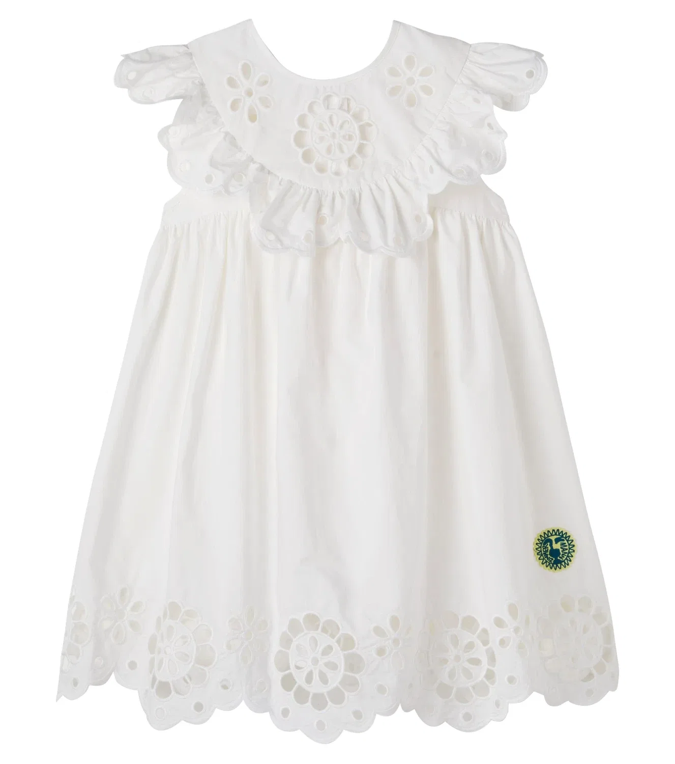 Платье хлопковое с вышивкой Awaken Zimmermann Kids, белый