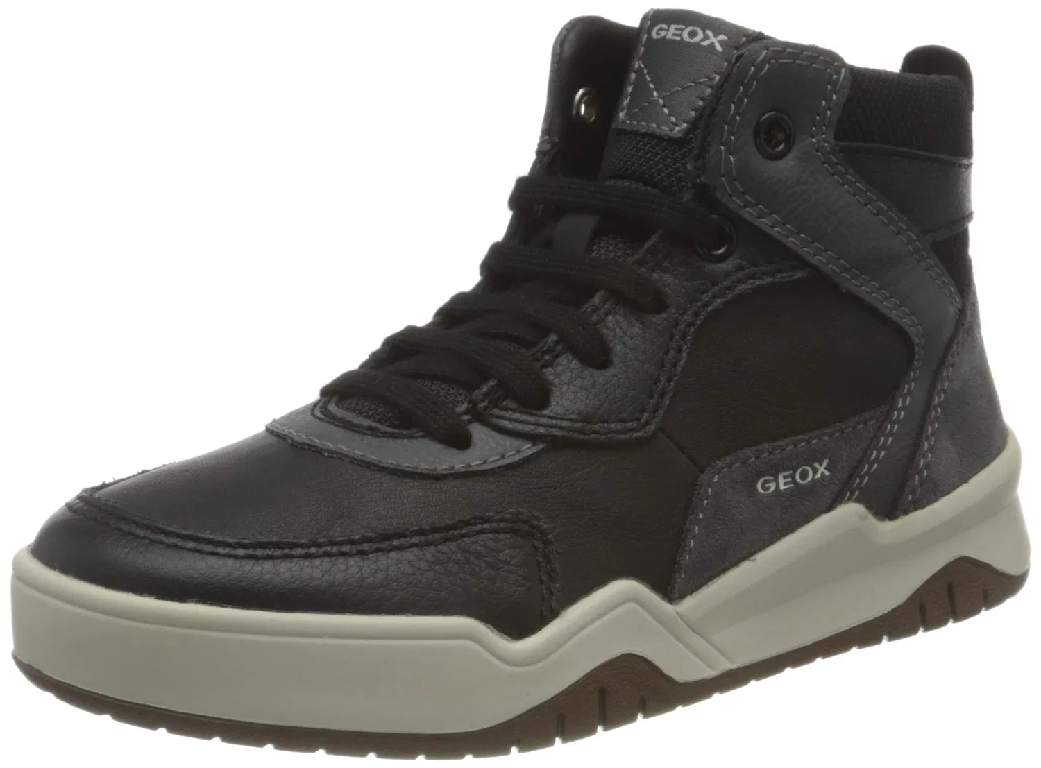 Детские кроссовки для мальчиков с контрастными вставками J Perth Boy B Geox, Black Dk Grey