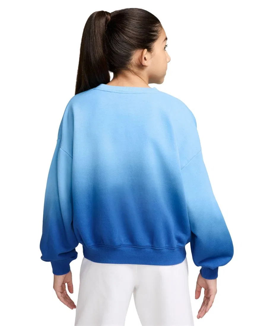 Свитшот женский из флиса с боксовым кроем Sportswear Studio Nike, Football Blue/White — фото 3