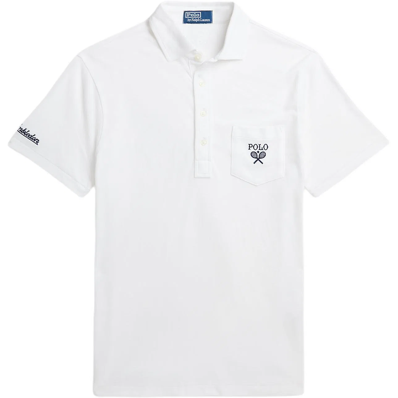 Мужское поло Slim Fit белое Wimbledon Polo Ralph Lauren