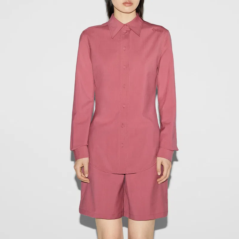 Женская рубашка из шерсти и мохера Vivid Blush GUCCI, Pink — фото 4