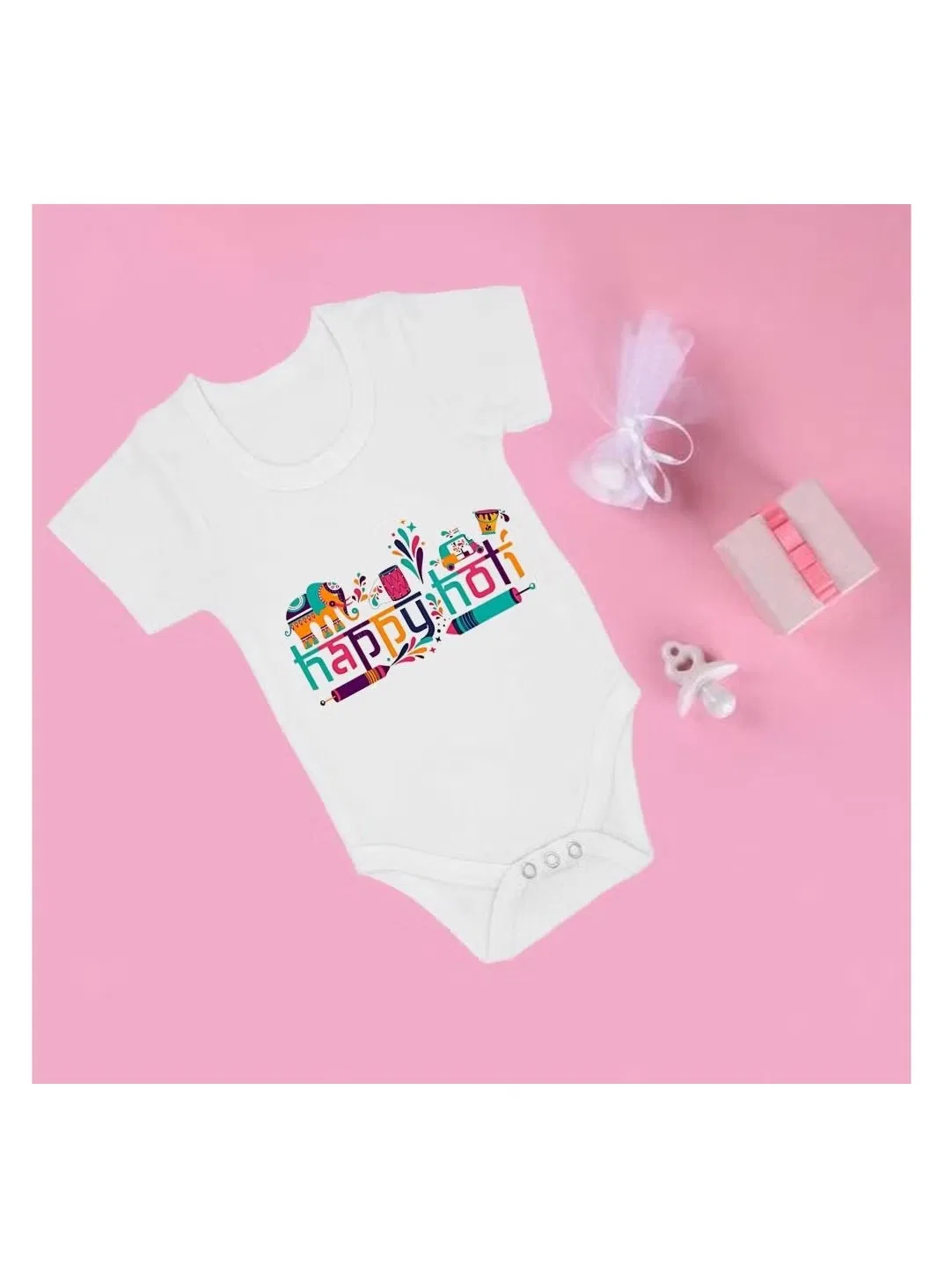 Боди-комбинезон с коротким рукавом для праздника Holi Printshop4Me, дизайн 2 — фото 2