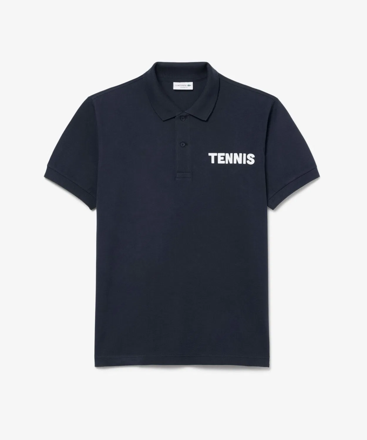 Мужская хлопковая polo с принтом Tennis LACOSTE, Black — фото 4