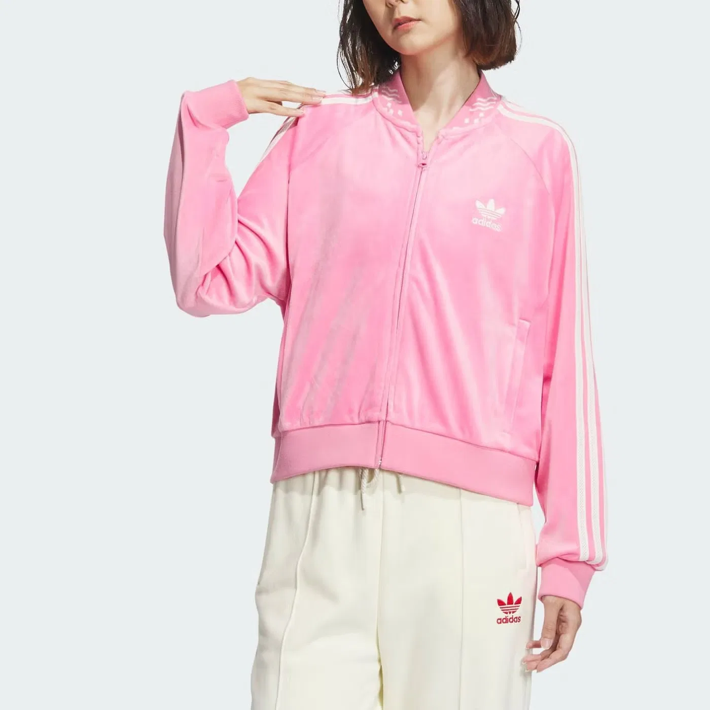 Куртка Adidas Originals Velour SST, розовый — фото 3