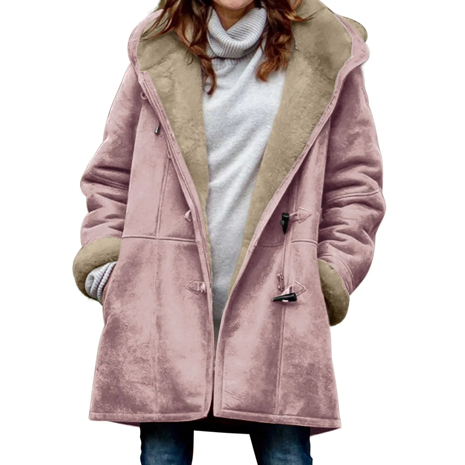 Женское пальто-тренч с утеплителем Oversized Cardigan, rosa