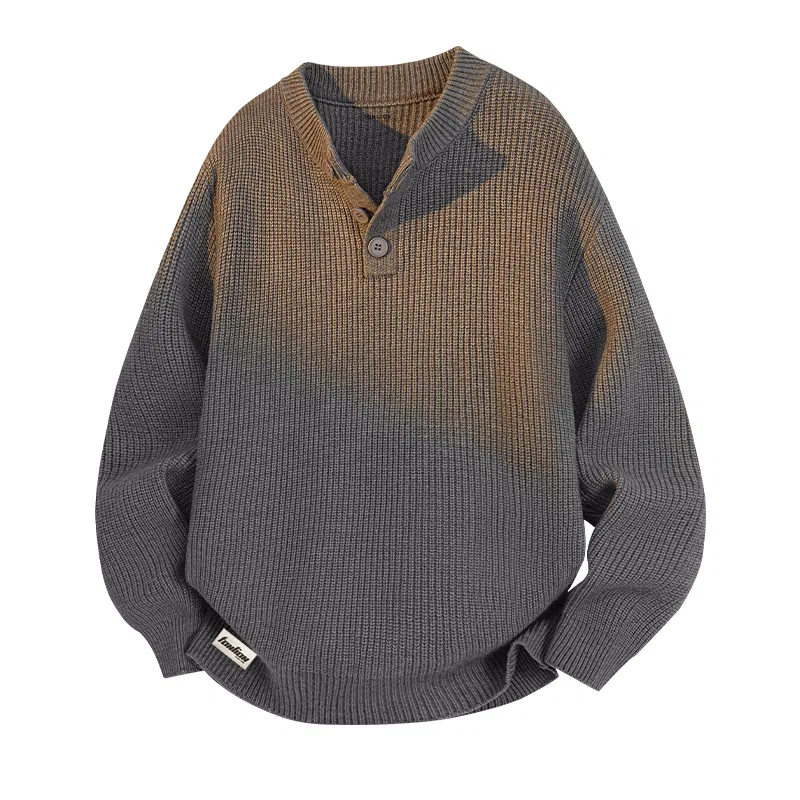 Детский пуловер с воротником-поло Tonlion, Цвет Classic Henry Collar Dark Gray (tb45)