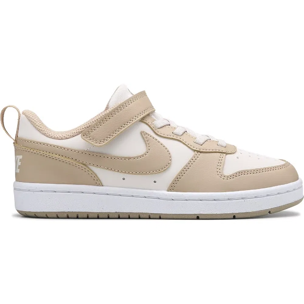 Детские низкие кроссовки Court Borough Recraft Nike, White/Tan — фото 2