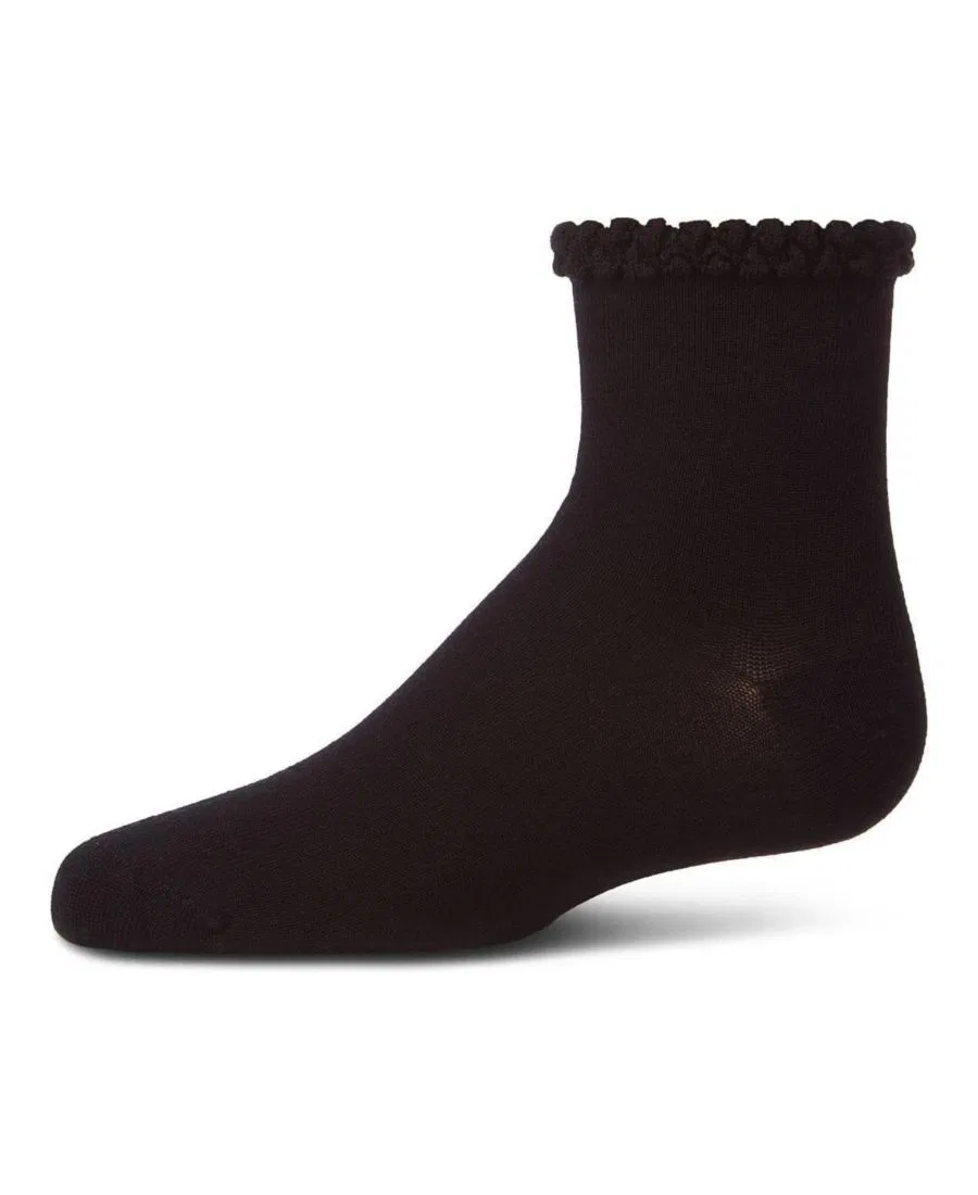Носки-следы с текстурным манжетом Baby Bubble Stitch Welt Anklet Socks MeMoi, Black