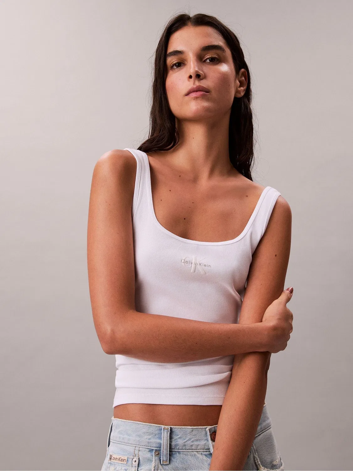 Топ Calvin Klein Monologo, белый — фото 4