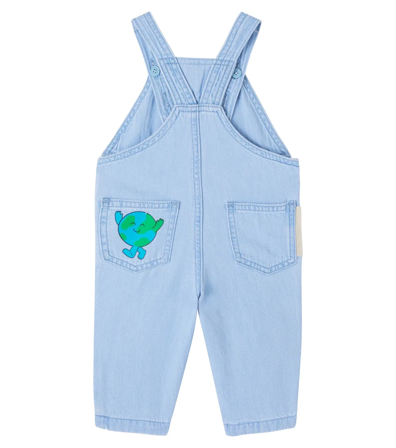 Детский джинсовый комбинезон с принтом Stella Mccartney Kids, синий — фото 2