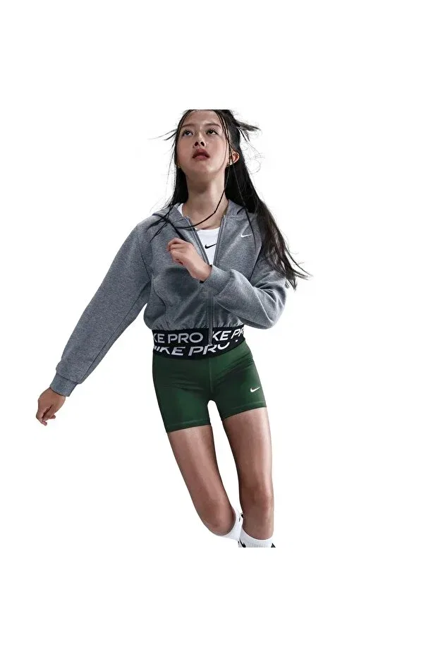 Детские шорты для девочек с принтом Pro kids leggings shorts fitness and training short leggings shorts Nike, Green - White — фото 4