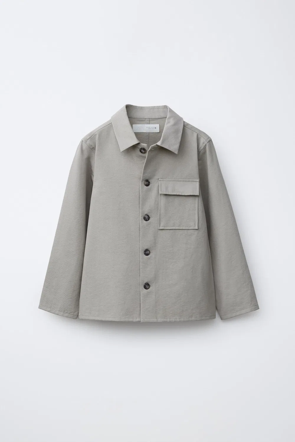 Рубашка-куртка с карманом ZARA, Grey/Tan