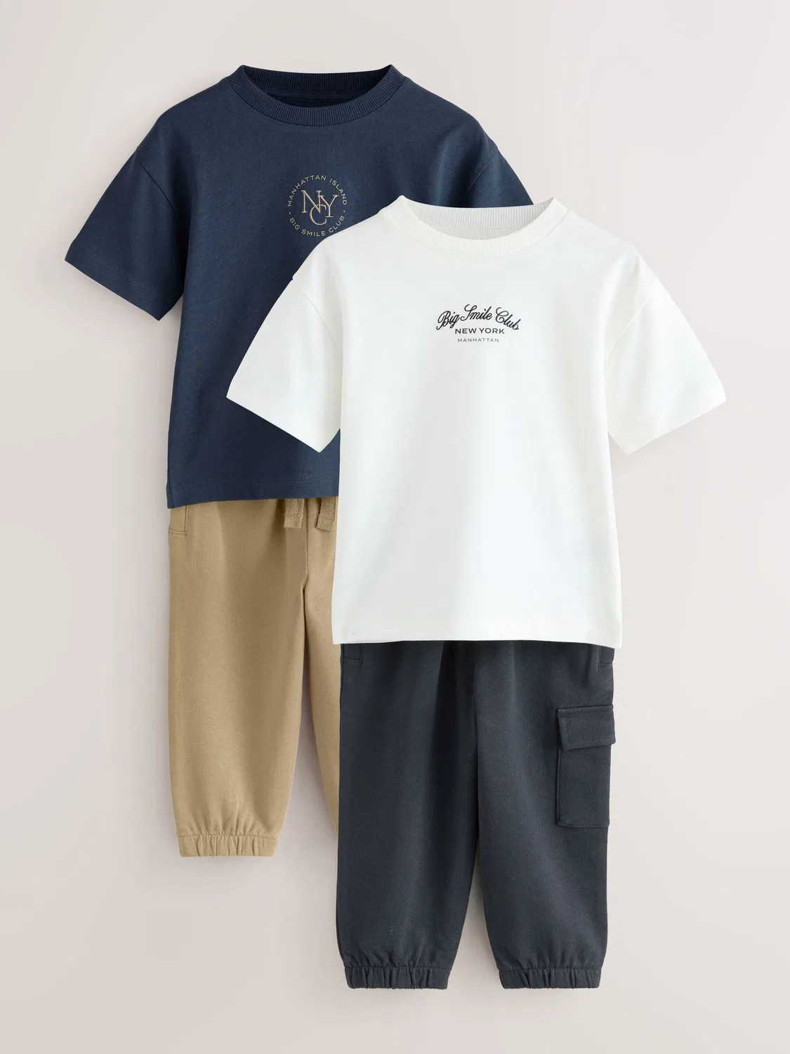 Комплект футболка и джоггеры, 2 предмета, Navy/White Next — фото 4