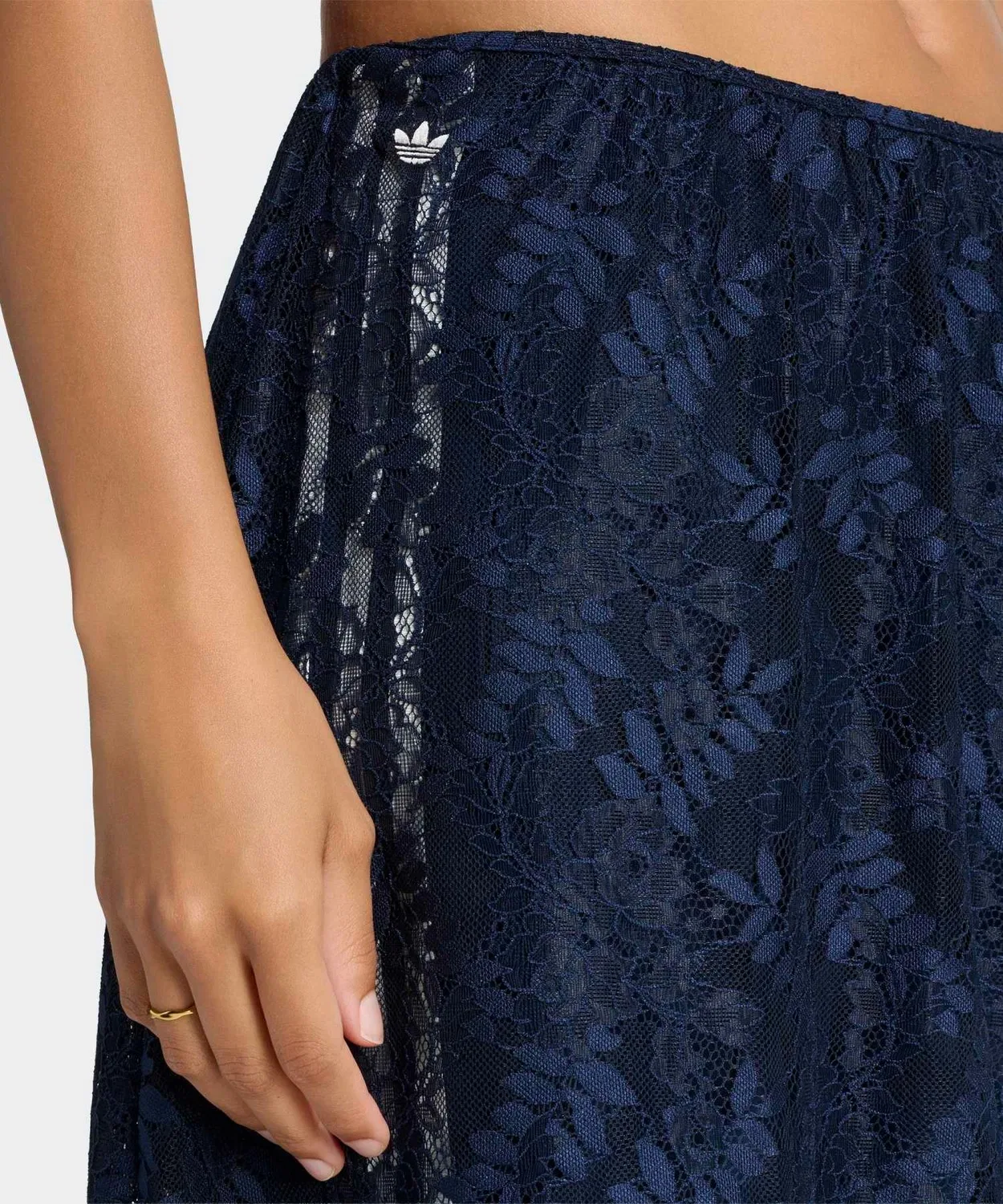 Женские спортивные штаны свободного кроя с съемной кружевной юбкой Firebird Loose Adidas Originals, Navy — фото 4