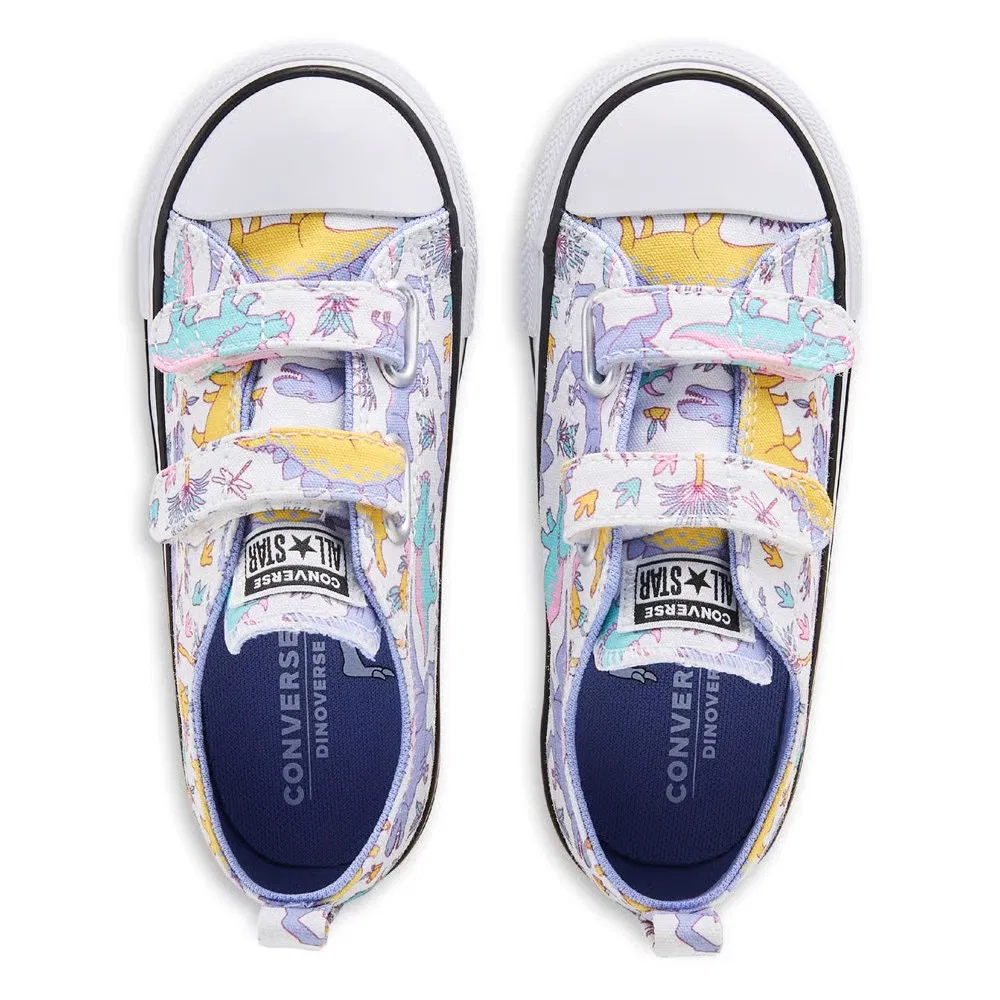 Детские низкие кроссовки Chuck Taylor All Star 2V для малышей Converse, White/Dinosaur — фото 4