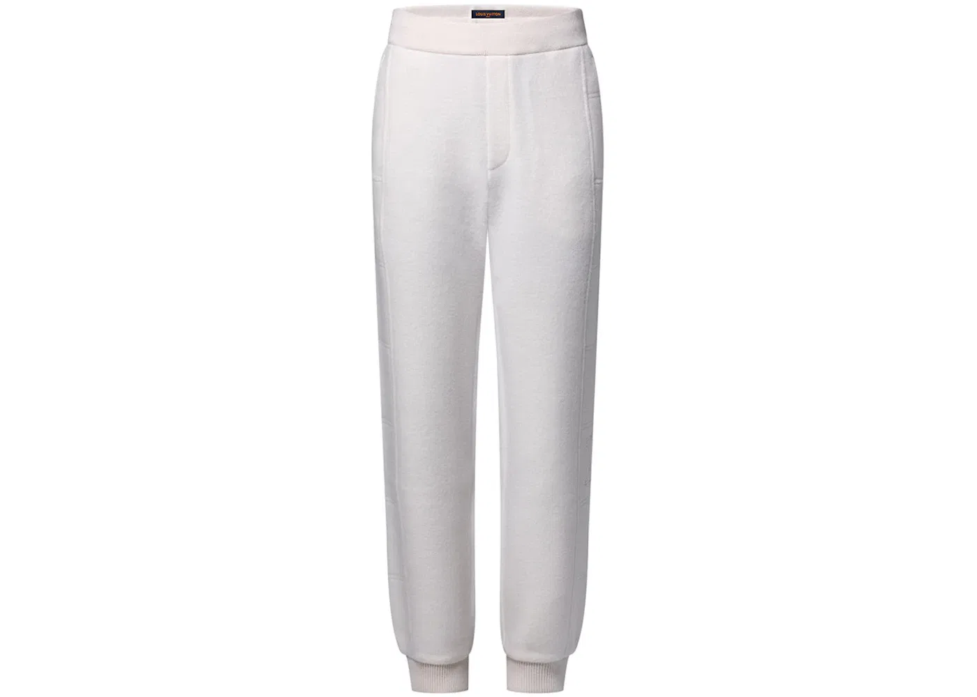 Мужские брюки стеганые из фактурной шерсти Louis Vuitton, Milky White