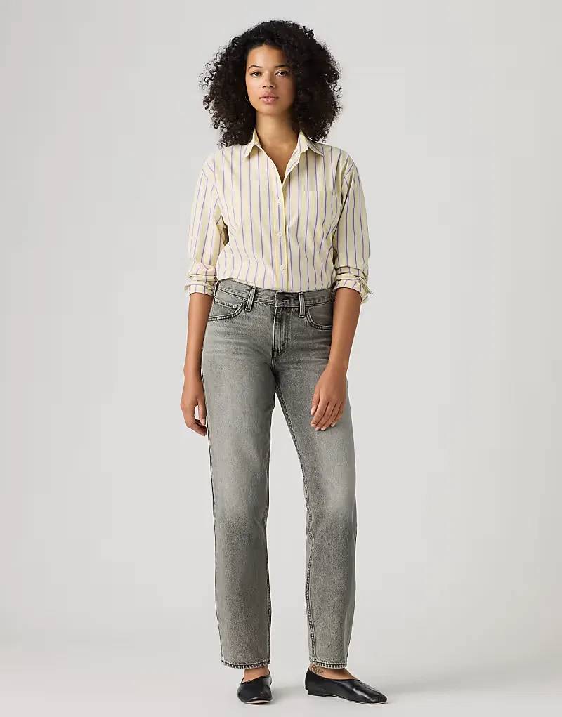 Джинсы Levi's Loose средней посадки, зауженные книзу, серые — фото 2