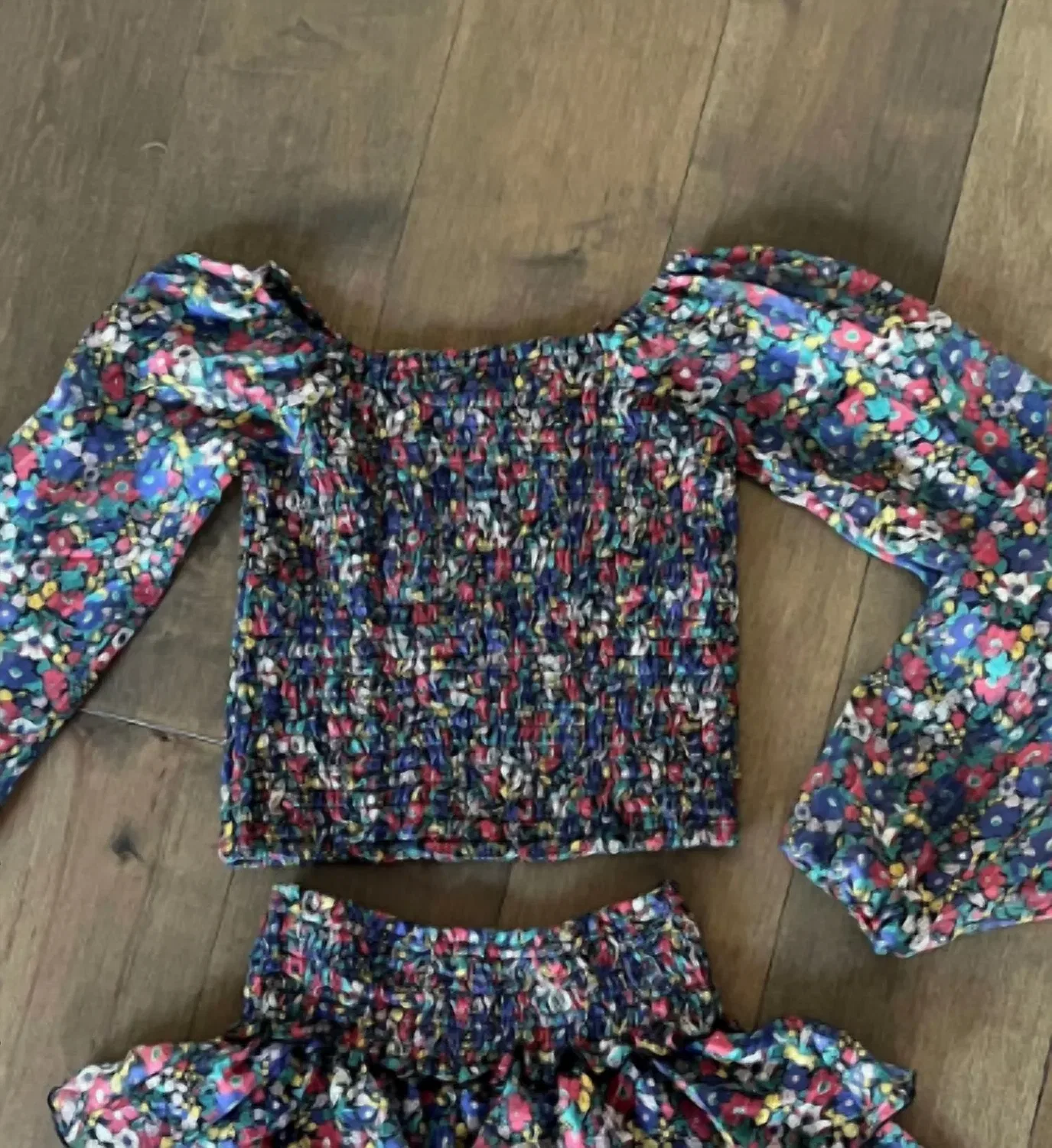 Детский лонгслив для девочек с длинным рукавом и принтом Floral Multi flowers by zoe, Floral Multi — фото 2