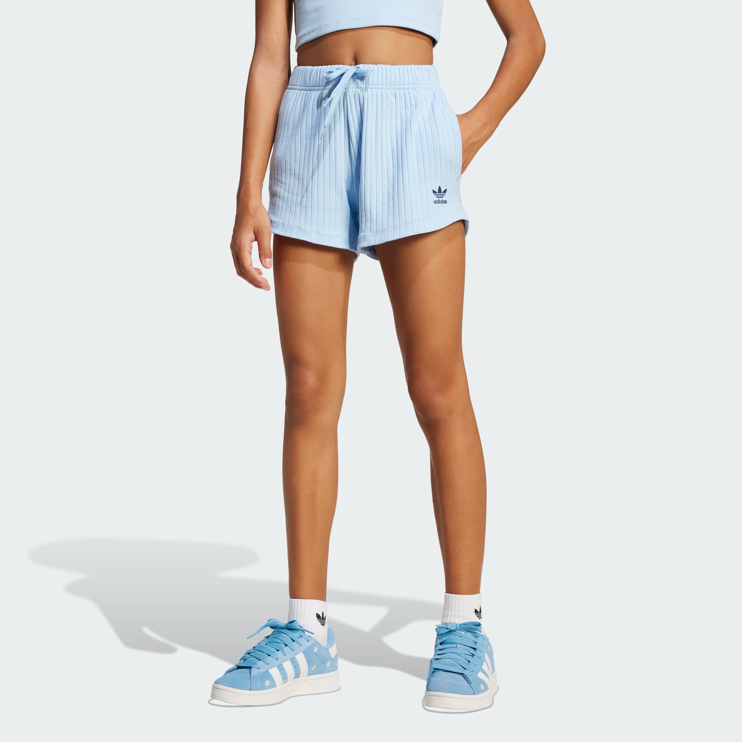 

Детские шорты adidas Ribbed Kids, цвет clear sky