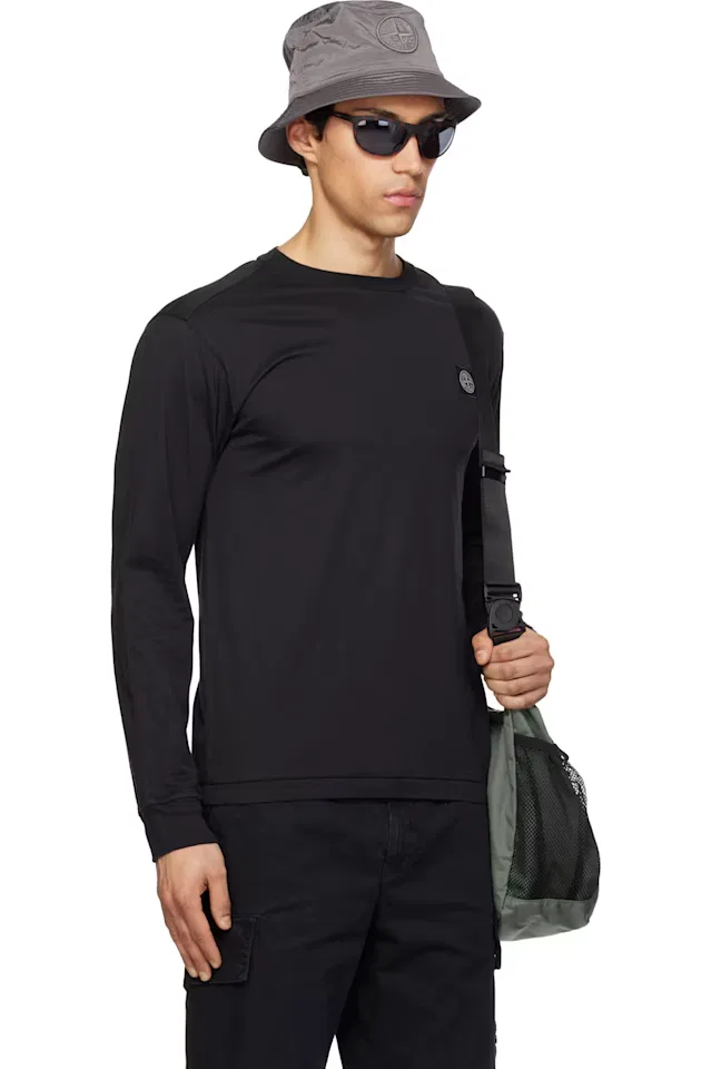Черная футболка из хлопкового трикажа 2100031 60/2 Stone Island — фото 2