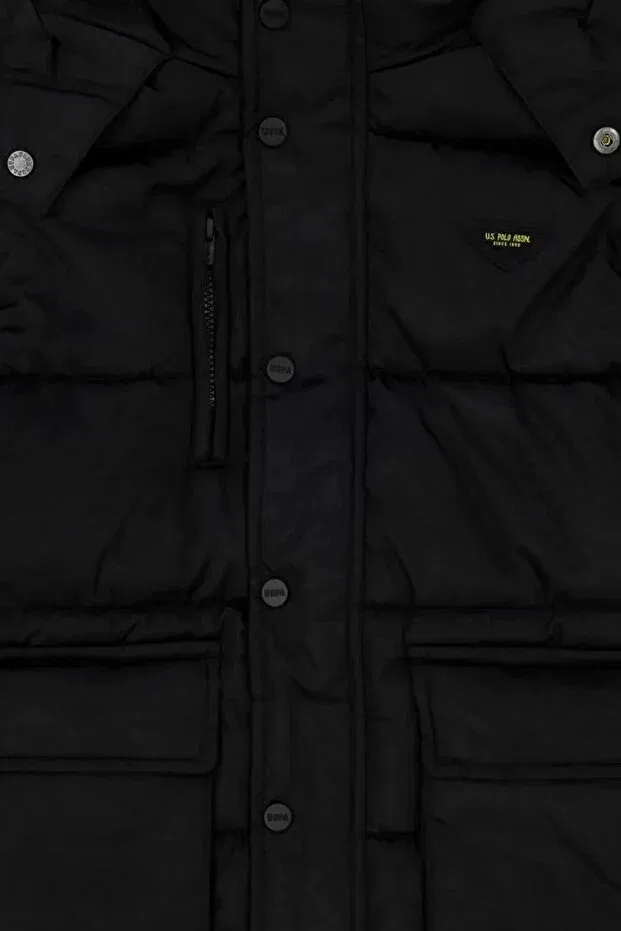 Детское пальто для мальчиков с капюшоном U.S. Polo Assn., Black — фото 3