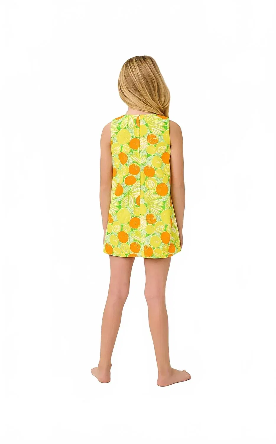 Детское платье-трапеция с кружевной отделкой Little Lilly Classic Shift Dress Lilly Pulitzer, Island Palm Zesty — фото 2