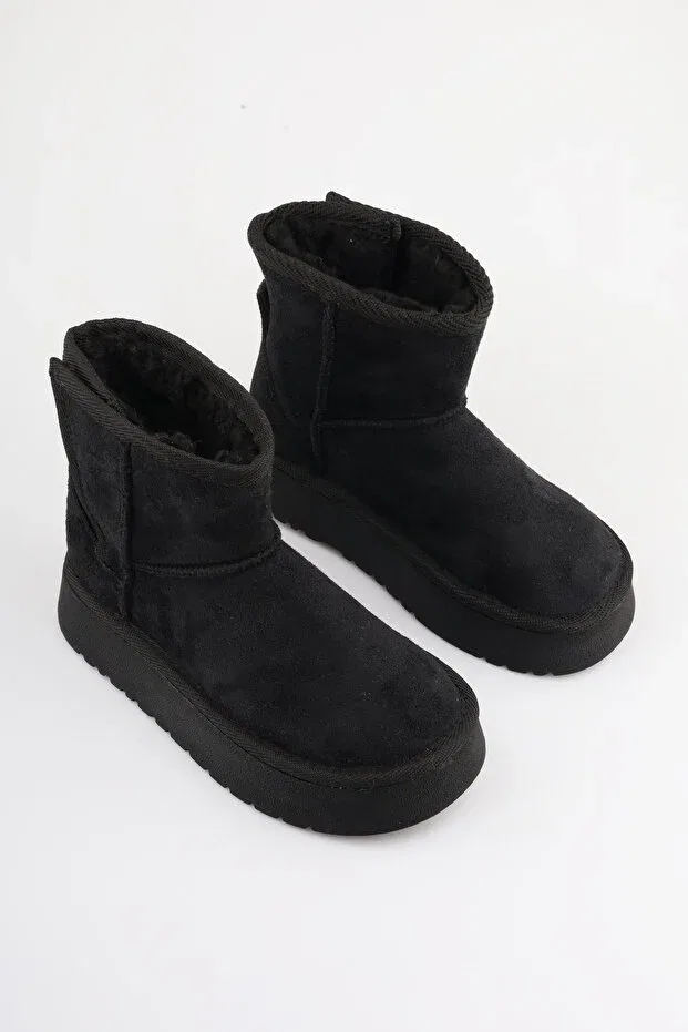 Детские ботинки для девочек с шерстяным утеплителем Bootie Moon Glow, Black — фото 2