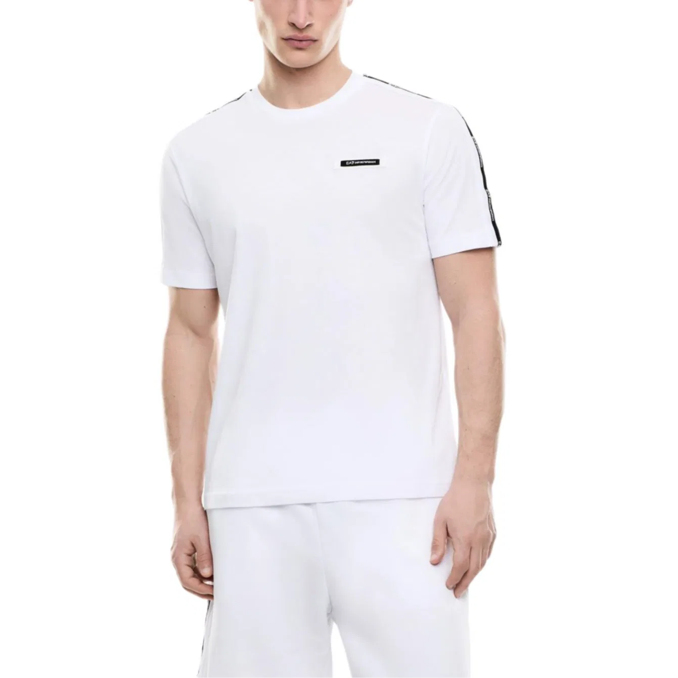 Мужская футболка с логотипом Emporio Armani Tape Trim, Белый — фото 3