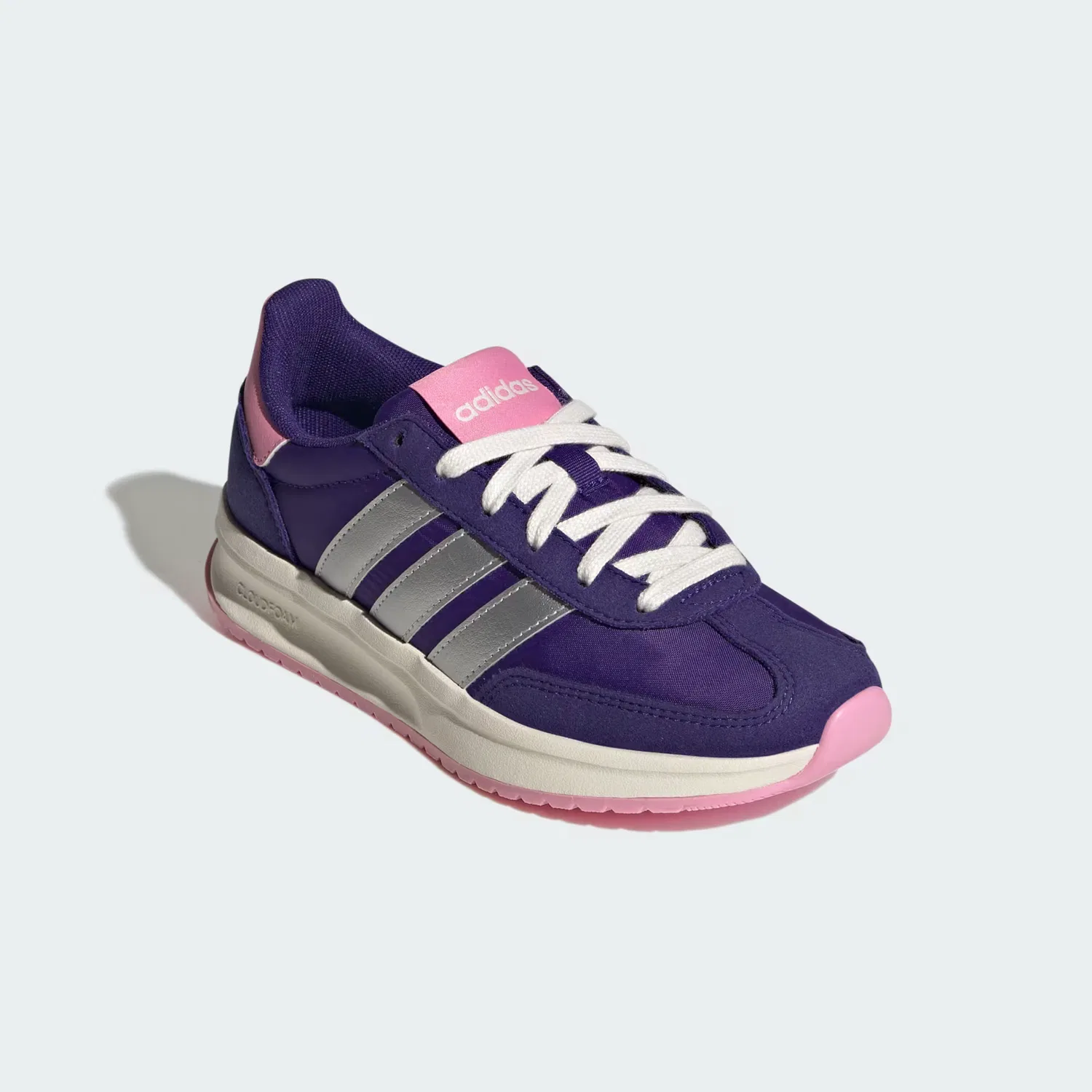Детские кроссовки с амортизацией Cloudfoam Run 70s 2.0 Adidas Sportswear, фиолетовый/серебристый металлик — фото 4