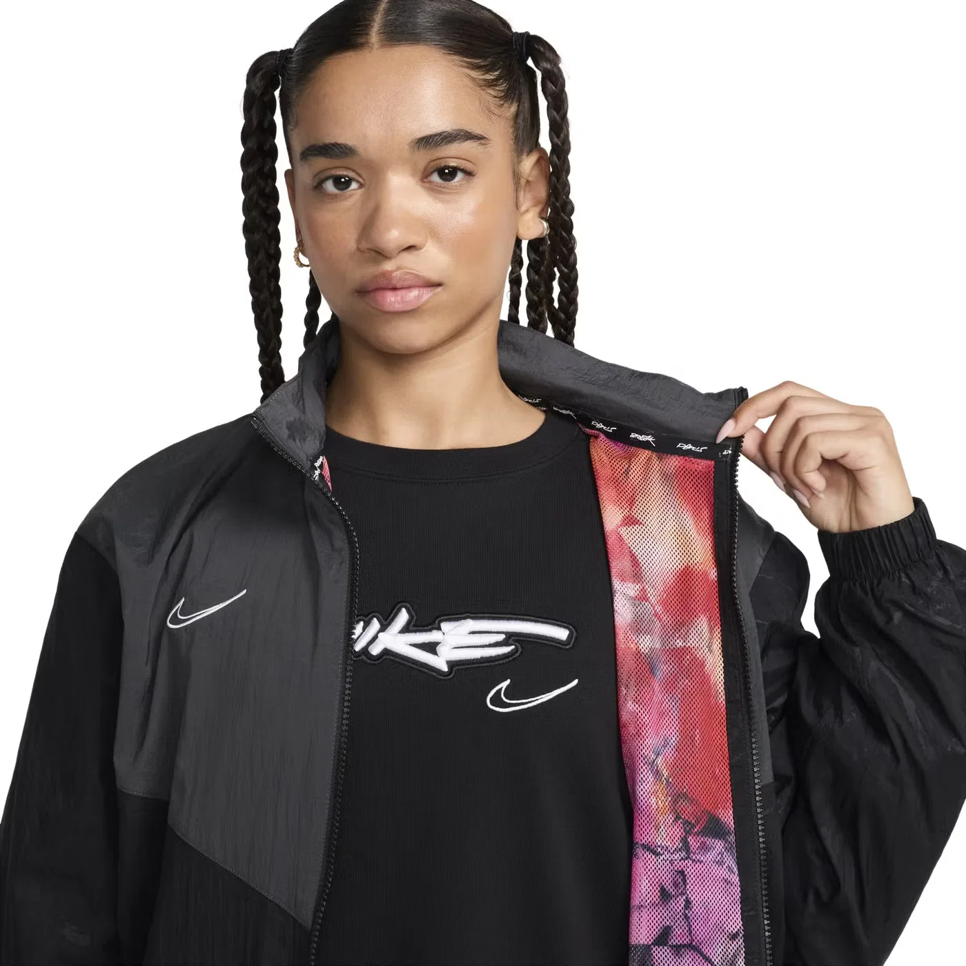Куртка ветровка с принтом Breaking Windrunner Nike, черный — фото 2