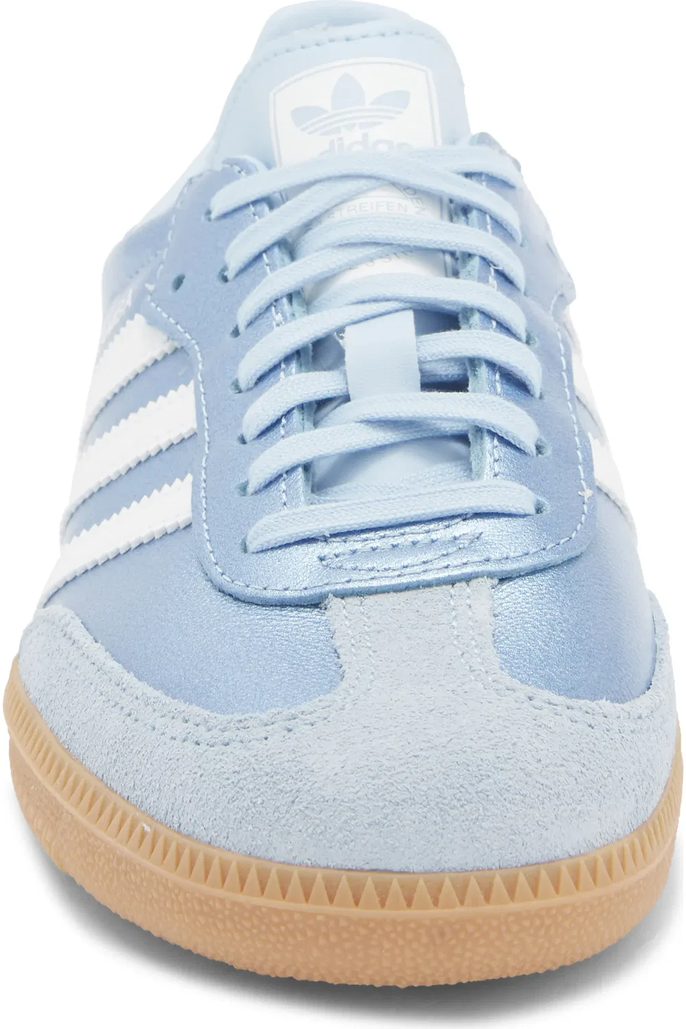 Детские кроссовки футбольные Samba adidas, Clear Sky/White/Gum — фото 4