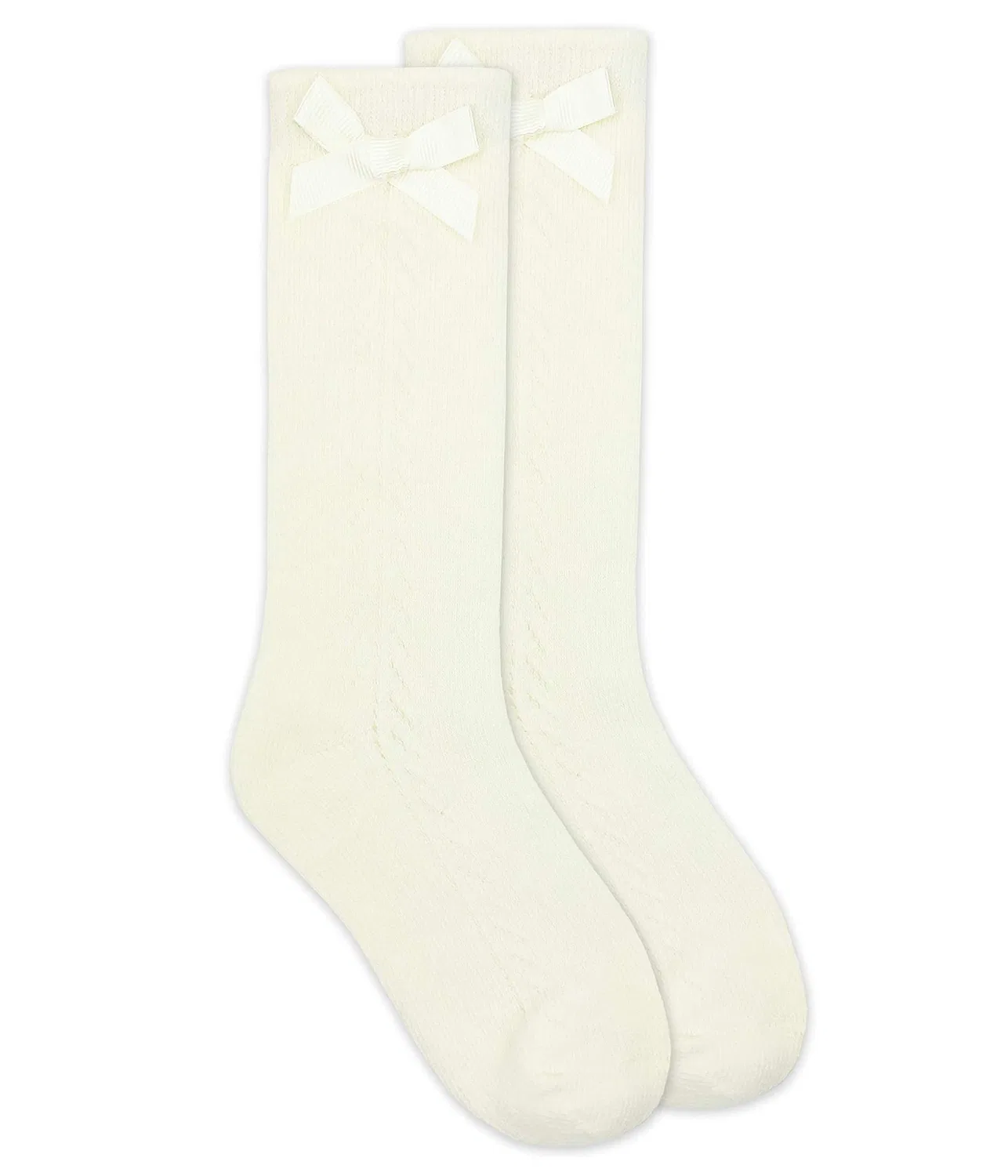 Детские высокие носки с ажурным бантом, 1 шт. Jefferies Socks, Ivory