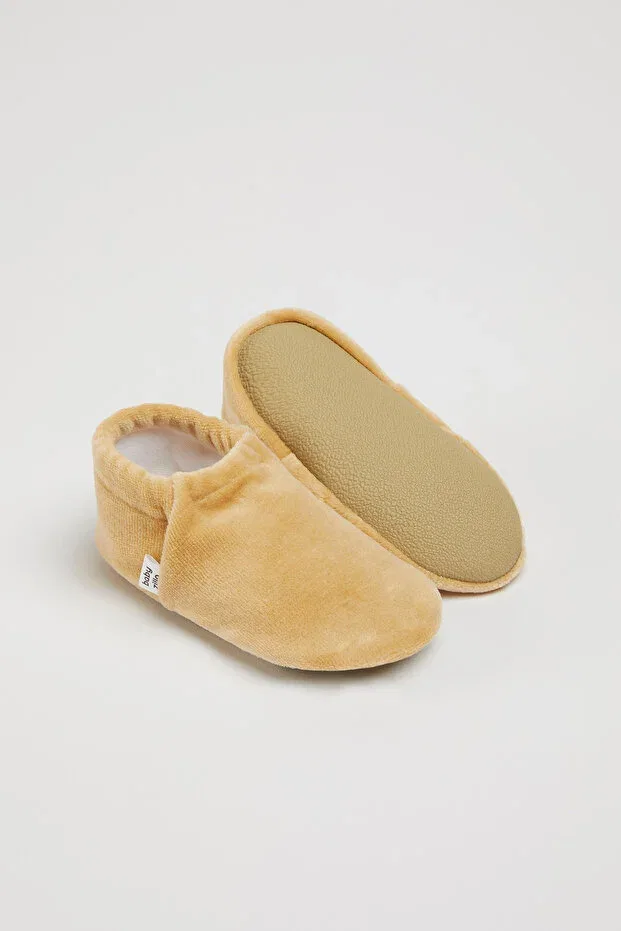 Детские тапочки для девочек с принтом Babyzilla, Beige — фото 2