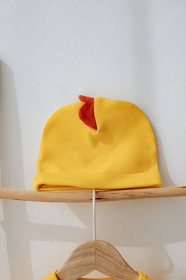 Детское боди-костюм с длинным рукавом, комплект с шапочкой Chick Costume Bodysuit & Hat Set Lilabio, Yellow — фото 4