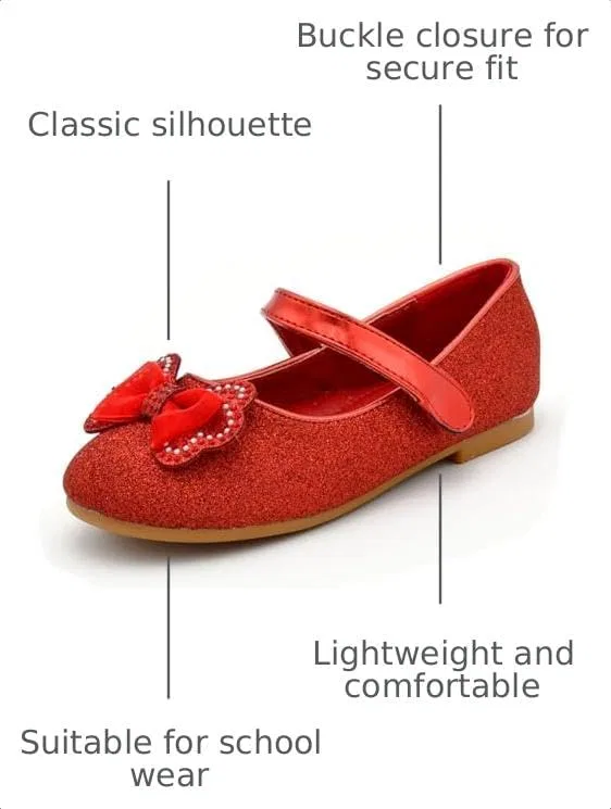Детские балетки для девочек Nova Utopia Nova Footwear, Redglitter — фото 3