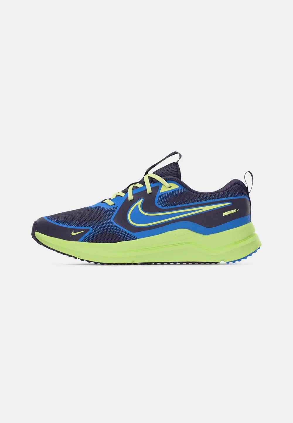 Кроссовки Cosmic Runner унисекс для бега по улицам Nike Performance, Dark Raisin/University Blue/Light Liquid Lime/White — фото 2